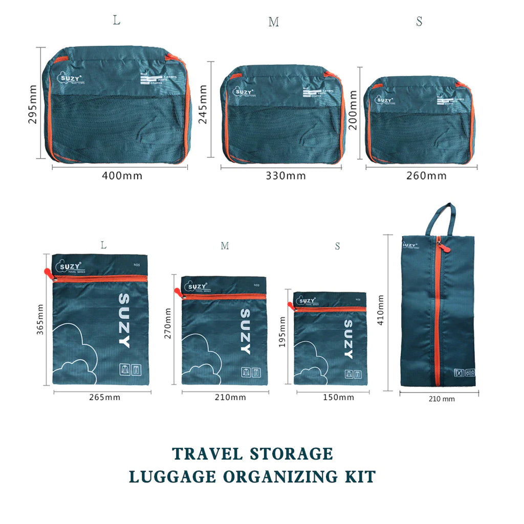 6/7 Pieces Set Travel Storage Bags Waterproof Travel Organizer Portable Luggage Organizer Clothes Shoe Tidy Pouch Packing Set