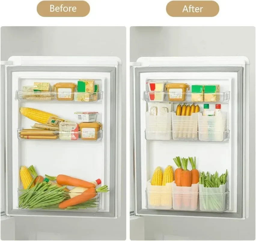 1-4Pcs Refrigerator Storage Boxes Kitchen Fruit Vegetable Fresh-Keeping Box Fridge Side Door Container Organizer Accessories