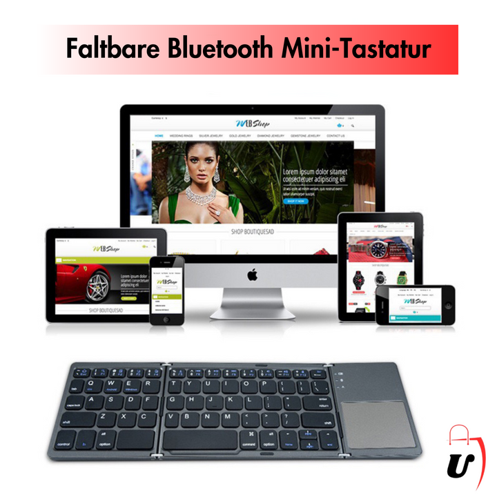 Faltbare Mini-Tastatur - für Handy, Tablet und PC