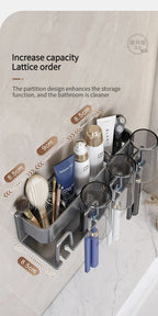 Toothbrush Holder Toothpaste Holder Electric Toothbrush Holder Space Aluminum Punch-Free Toilet Bathroom Shelf Rack