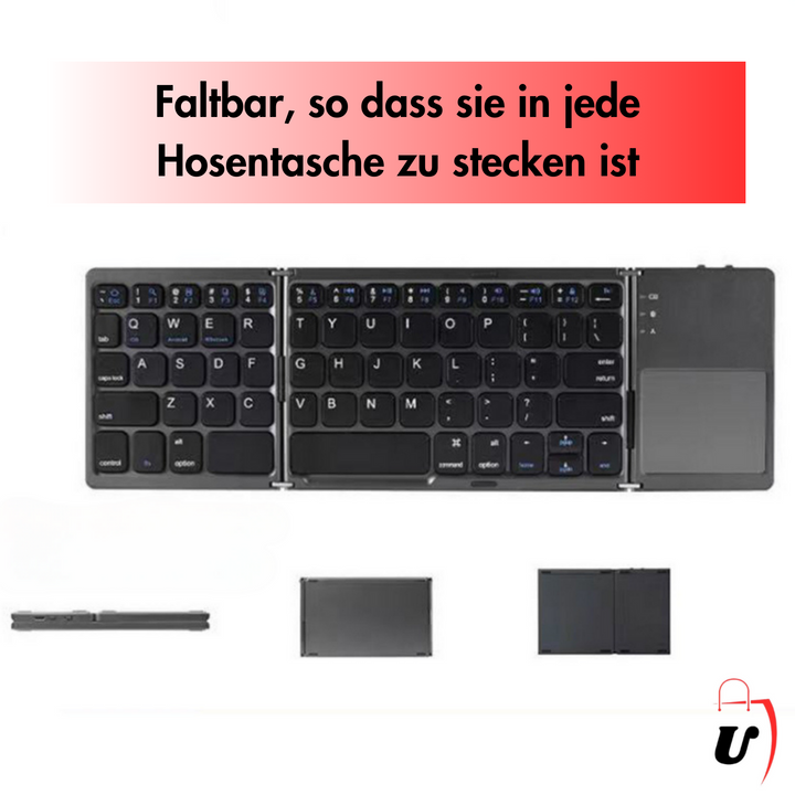 Faltbare Mini-Tastatur - für Handy, Tablet und PC