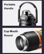Outdoor Portable Thermos with Straw 304 Stainless Steel Thermal Mug Tumbler Cup Sports Vacuum Flasks Cold and Hot Water Bottle