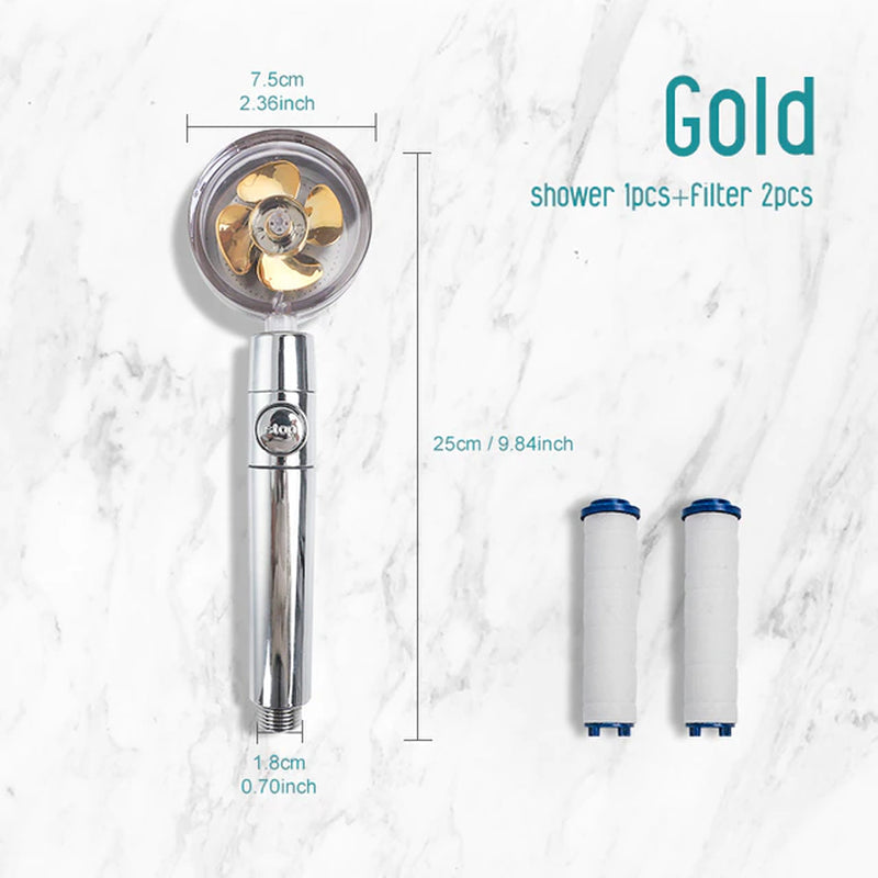 Turbo 360 Degrees Rotated Fan Shower Head High Pressure Water Saving Spray Adjustable Showerhead Filters Bathroom Accessories