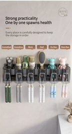 Toothbrush Holder Toothpaste Holder Electric Toothbrush Holder Space Aluminum Punch-Free Toilet Bathroom Shelf Rack