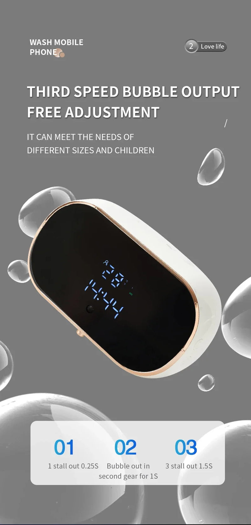 Smart Automatic Foam Soap Dispenser USB Charging Hand Washing Machine ABS Material Two Colors for Bathroom