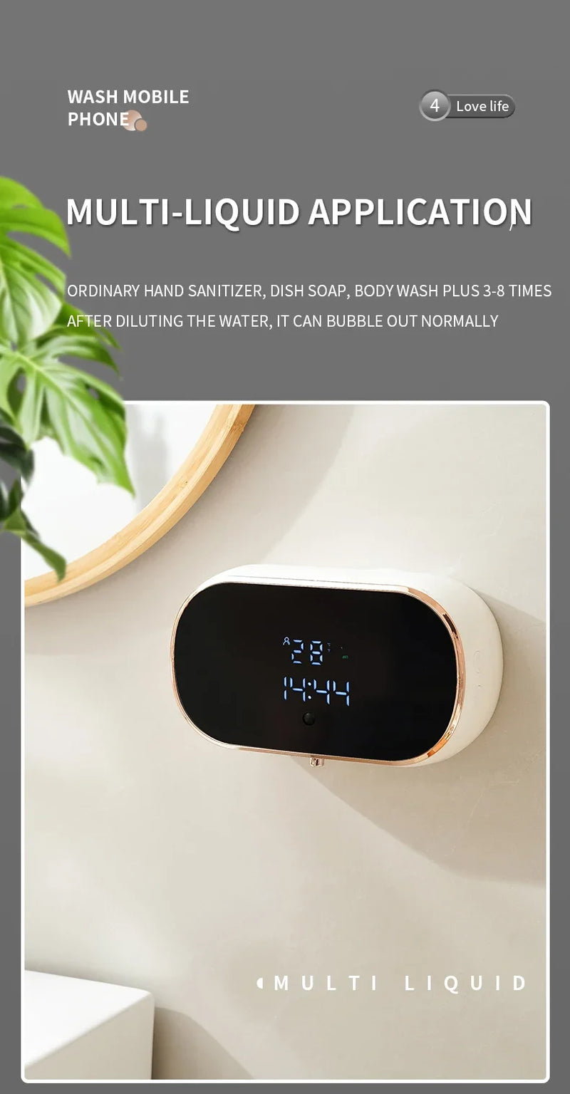 Smart Automatic Foam Soap Dispenser USB Charging Hand Washing Machine ABS Material Two Colors for Bathroom