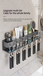 Toothbrush Holder Toothpaste Holder Electric Toothbrush Holder Space Aluminum Punch-Free Toilet Bathroom Shelf Rack