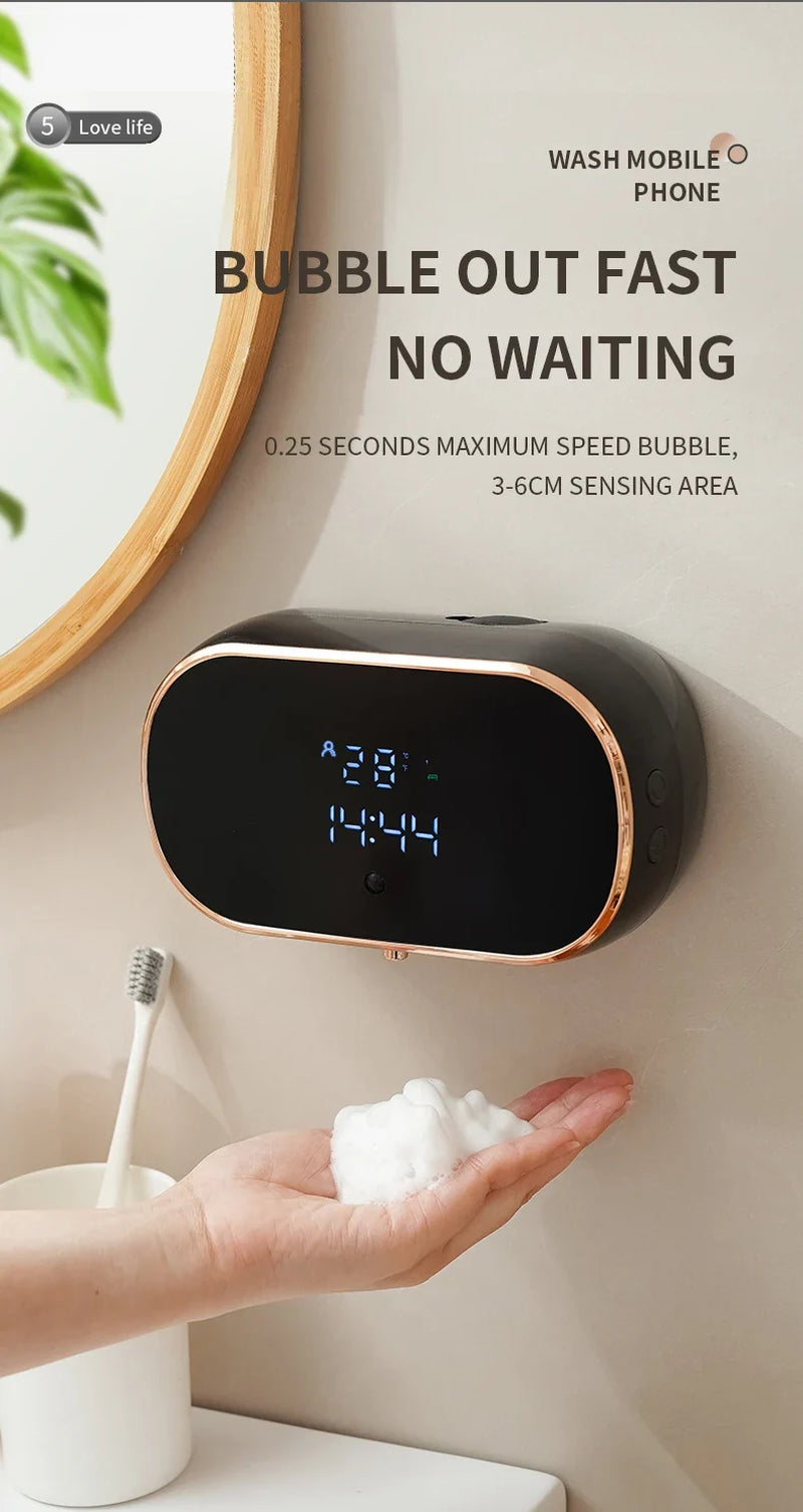 Smart Automatic Foam Soap Dispenser USB Charging Hand Washing Machine ABS Material Two Colors for Bathroom