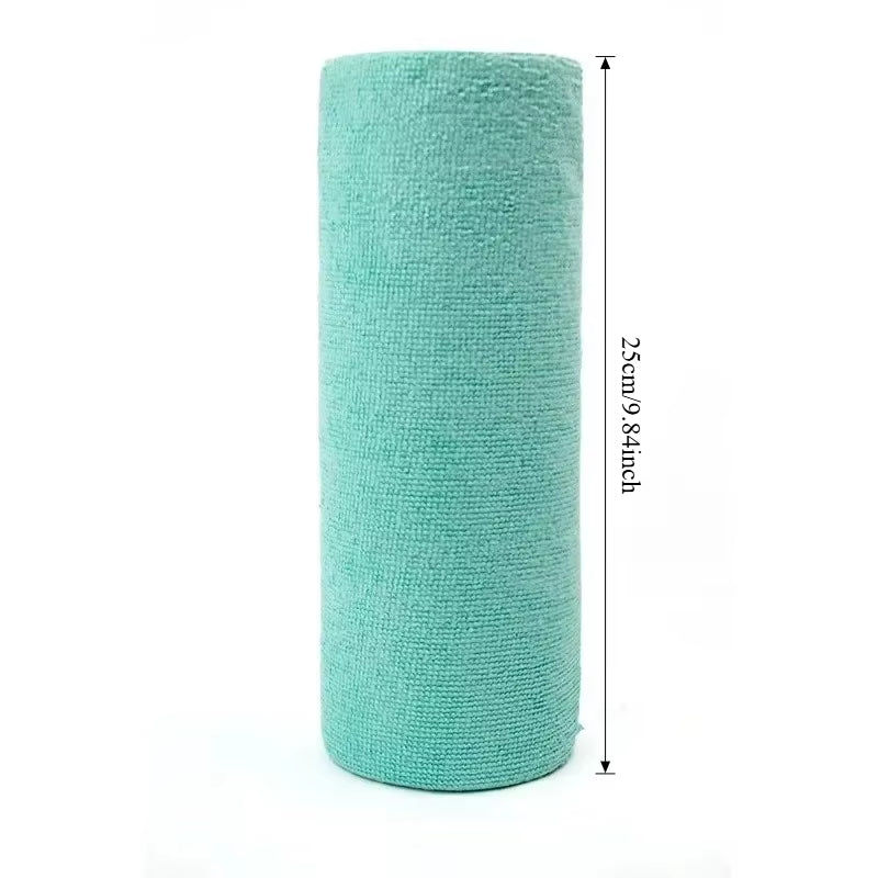 Reusable Cleaning Wipe Household Kitchen Cloth Microfiber Towel Rolls Dish Rags Wash Paper Towel Replacement 1 Roll of 20 Sheets