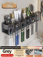 Toothbrush Holder Toothpaste Holder Electric Toothbrush Holder Space Aluminum Punch-Free Toilet Bathroom Shelf Rack