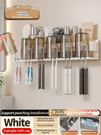 Toothbrush Holder Toothpaste Holder Electric Toothbrush Holder Space Aluminum Punch-Free Toilet Bathroom Shelf Rack