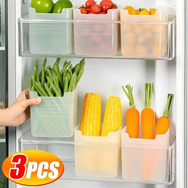 1-4Pcs Refrigerator Storage Boxes Kitchen Fruit Vegetable Fresh-Keeping Box Fridge Side Door Container Organizer Accessories