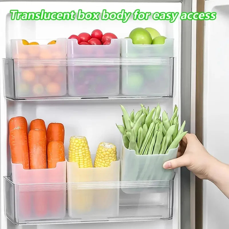 1-4Pcs Refrigerator Storage Boxes Kitchen Fruit Vegetable Fresh-Keeping Box Fridge Side Door Container Organizer Accessories