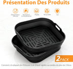 Moule Silicone Air Fryer 2 Pièces 5-8L Pour COSORI Ninja