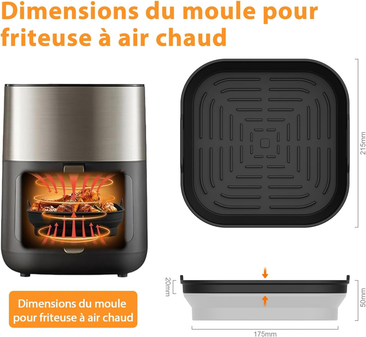 Moule Silicone Air Fryer 2 Pièces 5-8L Pour COSORI Ninja