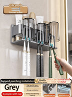 Toothbrush Holder Toothpaste Holder Electric Toothbrush Holder Space Aluminum Punch-Free Toilet Bathroom Shelf Rack