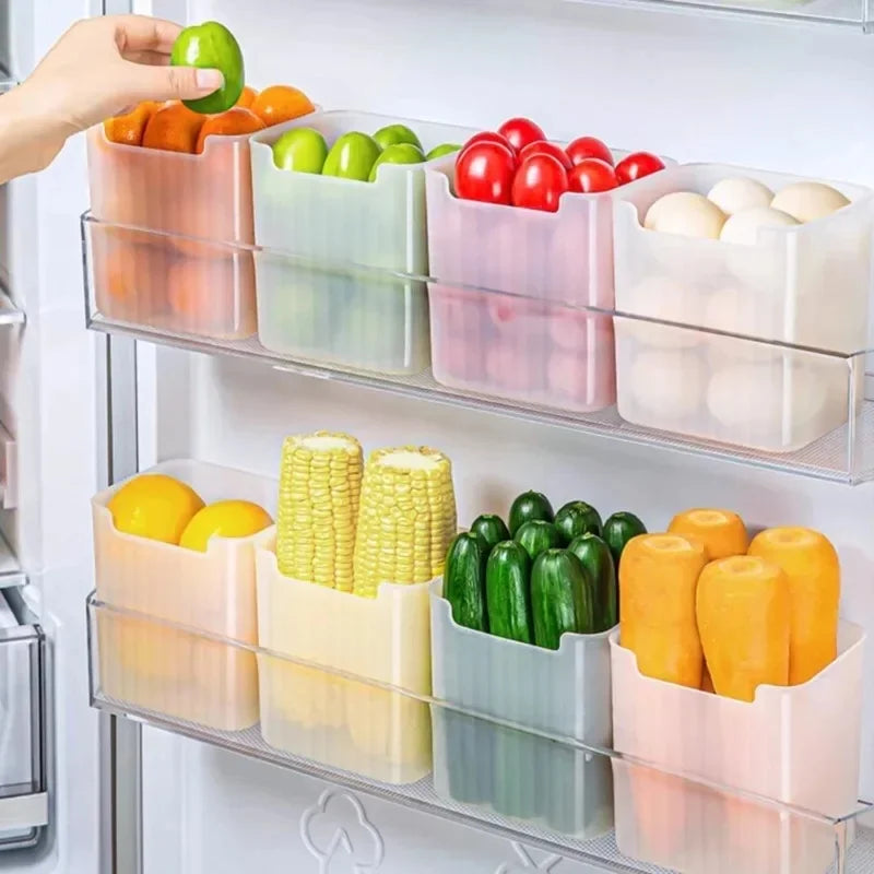 1-4Pcs Refrigerator Storage Boxes Kitchen Fruit Vegetable Fresh-Keeping Box Fridge Side Door Container Organizer Accessories