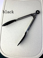 Anti Slip Cooking Serving Tongs Stainless Steel Food Clip Bread Salad Tong Heat-Resistant Barbecue Clips Kitchen Cooking Tool