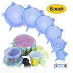 6/12Pcs Silicone Stretch Lids Food Cover Universal Bowl Pot Lid Food Fresh Keeping Wrap Cover Caps Kitchen Stretchable Magic Lid