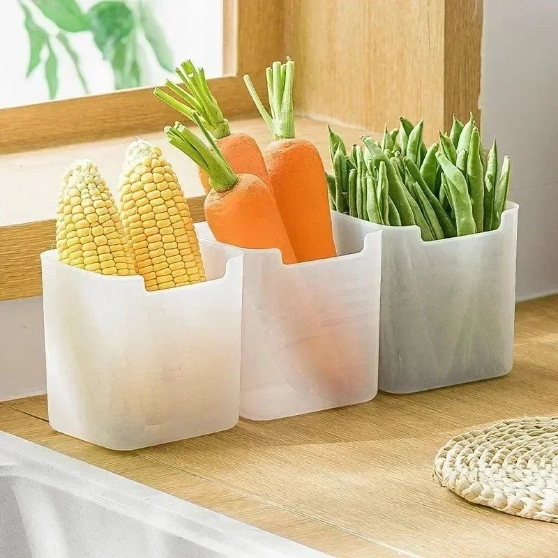 1-4Pcs Refrigerator Storage Boxes Kitchen Fruit Vegetable Fresh-Keeping Box Fridge Side Door Container Organizer Accessories