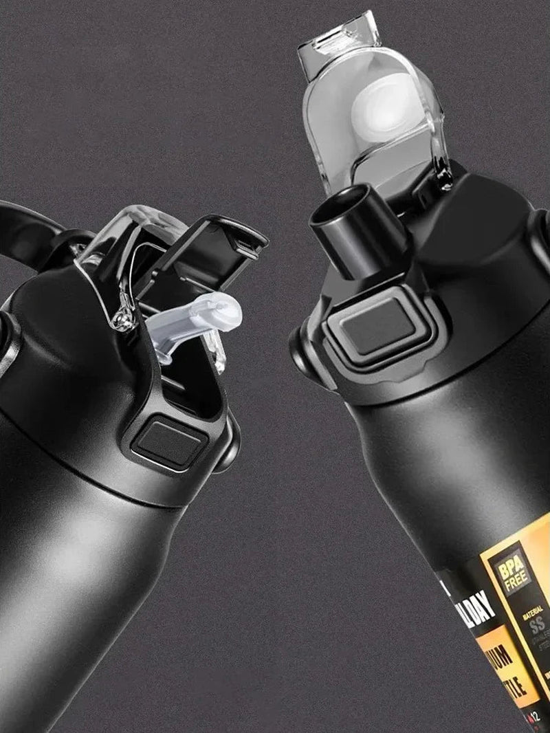 Outdoor Portable Thermos with Straw 304 Stainless Steel Thermal Mug Tumbler Cup Sports Vacuum Flasks Cold and Hot Water Bottle