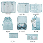 8-Piece Set Luggage Divider Bag Travel Storage Clothes Underwear Shoes Organizer Packing Cube Bag