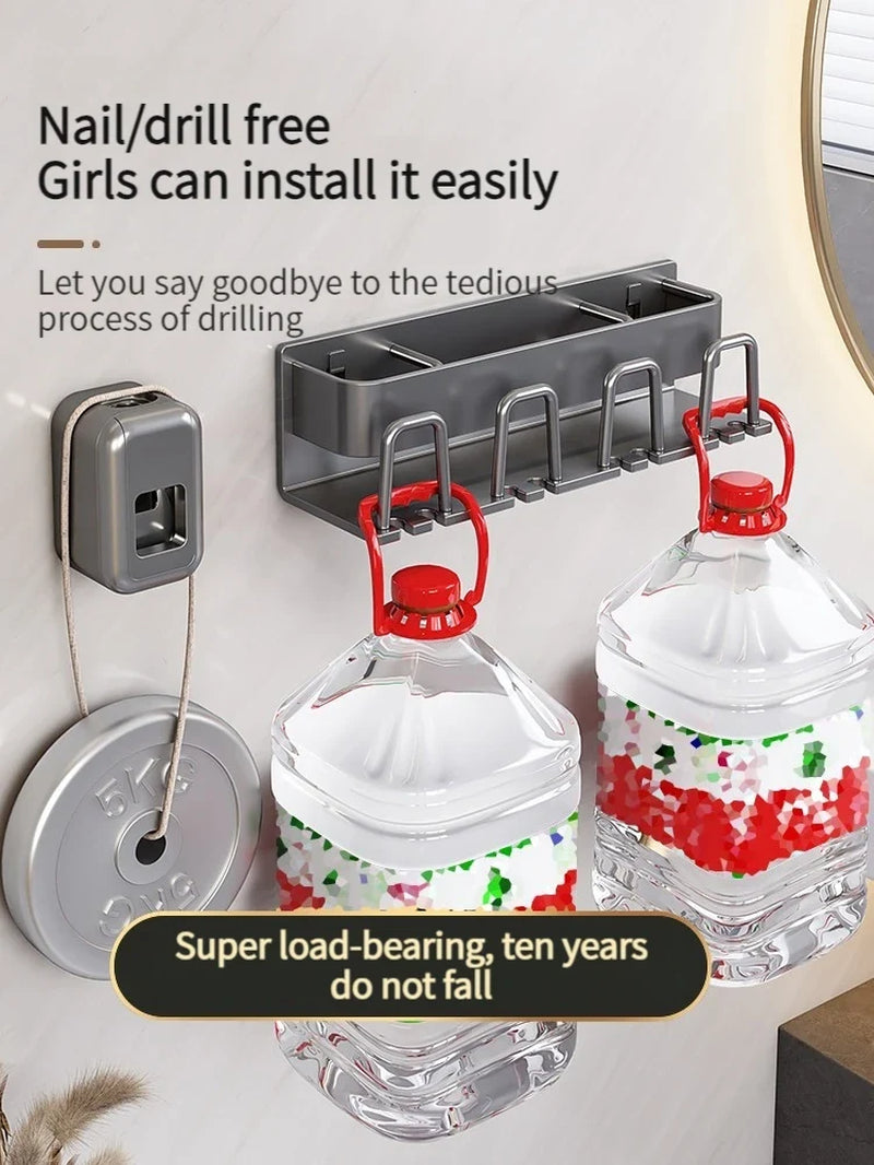 Toothbrush Holder Toothpaste Holder Electric Toothbrush Holder Space Aluminum Punch-Free Toilet Bathroom Shelf Rack