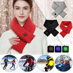Electric Heated Scarf USB Charging Neck Heating Pad Cold-Proof Thermal Neck Wrap Warmer Washable for Outdoor Camping Hiking