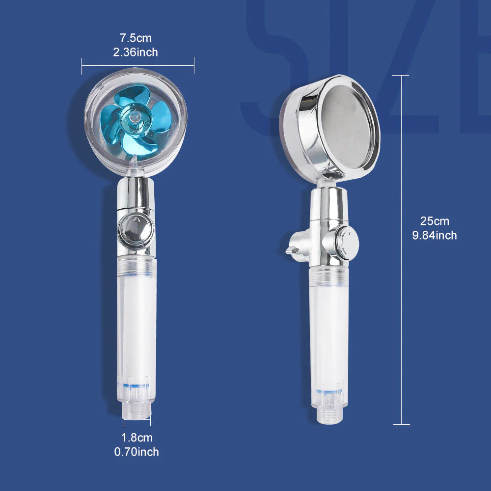 Turbo 360 Degrees Rotated Fan Shower Head High Pressure Water Saving Spray Adjustable Showerhead Filters Bathroom Accessories