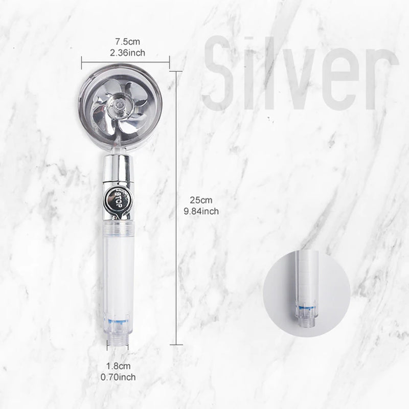Turbo 360 Degrees Rotated Fan Shower Head High Pressure Water Saving Spray Adjustable Showerhead Filters Bathroom Accessories