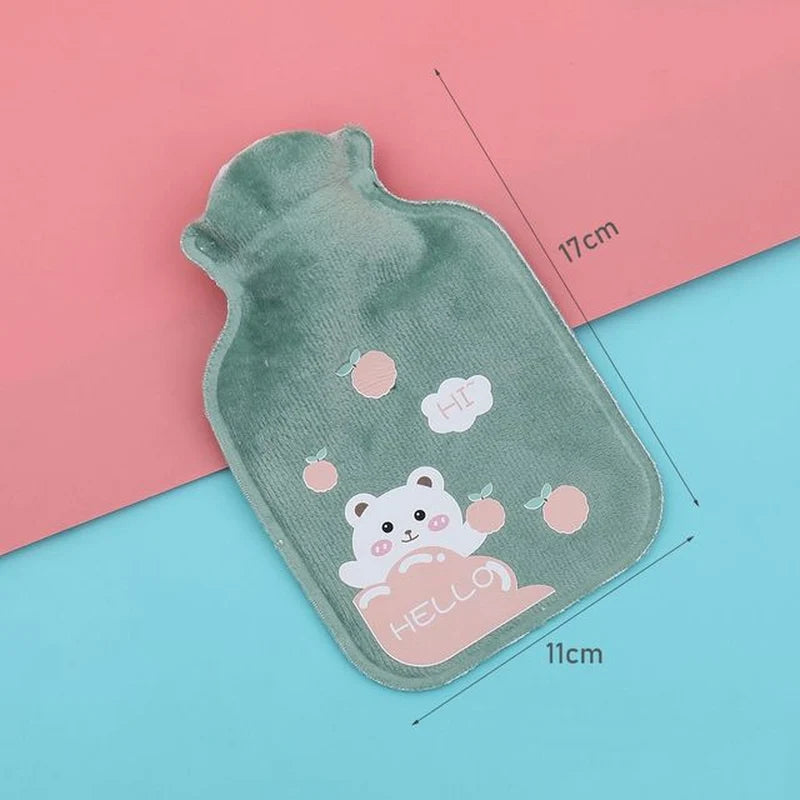 Cartoon Plush Hot Water Bottles Mini Portable Winter Warm-Fitting Gadgets Reusable Rubber Hot Water Bag Hand Warmer Winter Gift