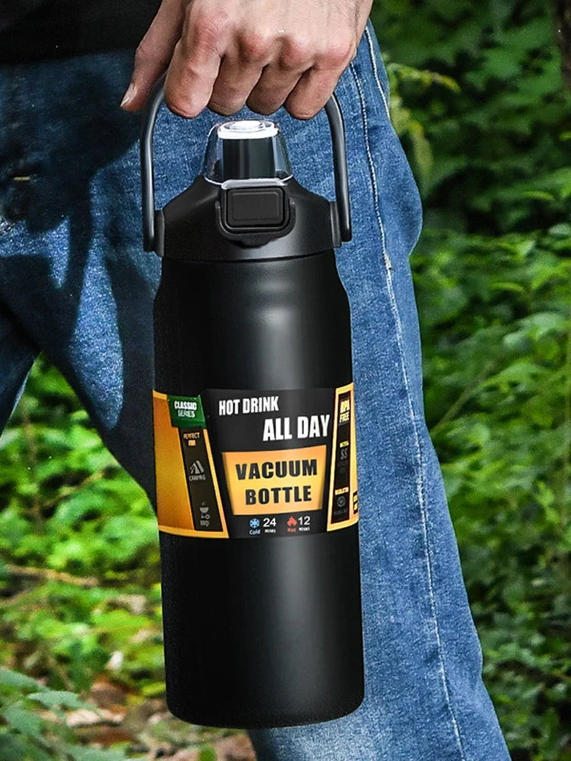 Outdoor Portable Thermos with Straw 304 Stainless Steel Thermal Mug Tumbler Cup Sports Vacuum Flasks Cold and Hot Water Bottle