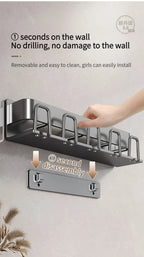 Toothbrush Holder Toothpaste Holder Electric Toothbrush Holder Space Aluminum Punch-Free Toilet Bathroom Shelf Rack