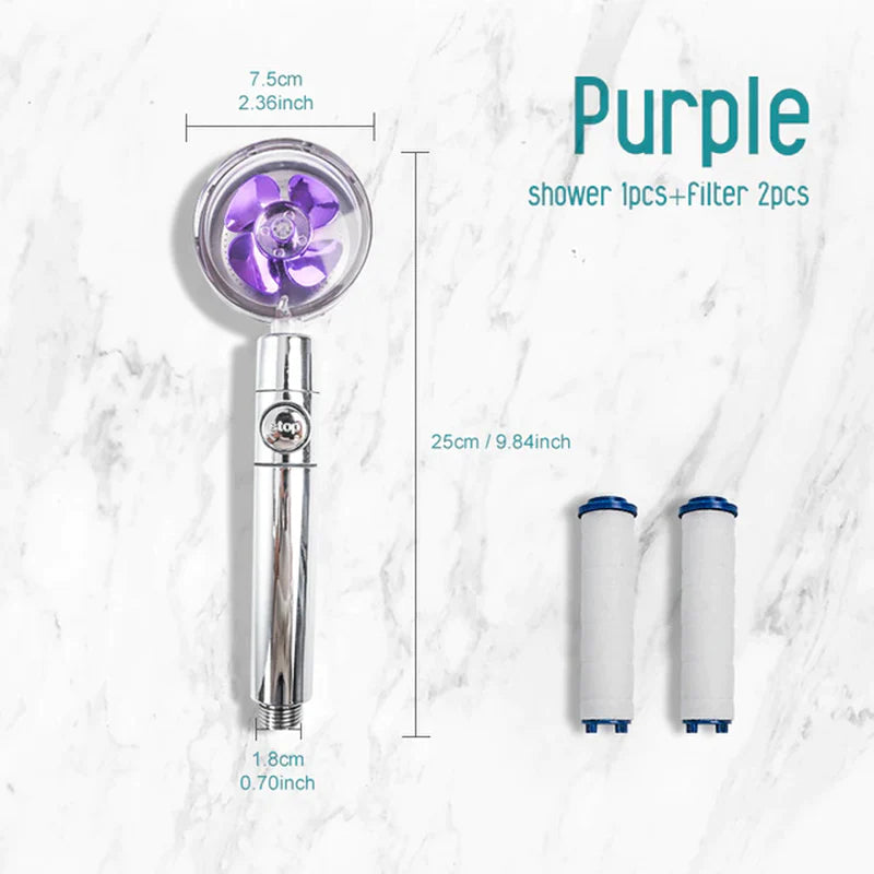 Turbo 360 Degrees Rotated Fan Shower Head High Pressure Water Saving Spray Adjustable Showerhead Filters Bathroom Accessories