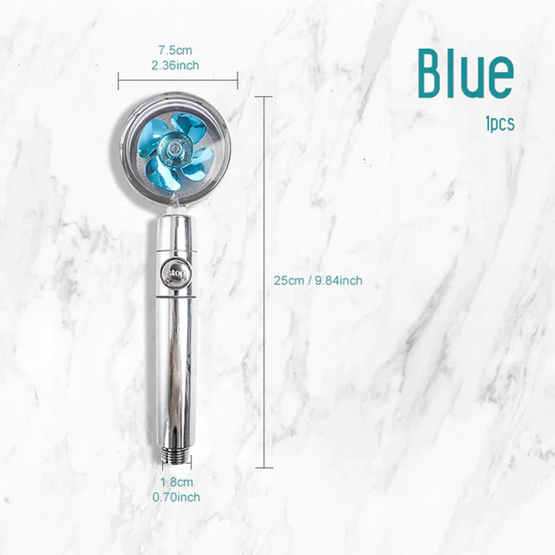 Turbo 360 Degrees Rotated Fan Shower Head High Pressure Water Saving Spray Adjustable Showerhead Filters Bathroom Accessories