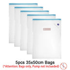 Reusable Vacuum Food Storage Zipper Bags Set Electric Handheld Vacuum Sealer Pump Sous Vide Bags USB Rechargeable BPA Free