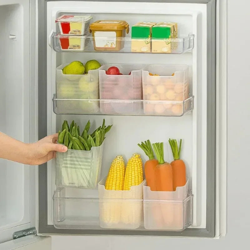 1-4Pcs Refrigerator Storage Boxes Kitchen Fruit Vegetable Fresh-Keeping Box Fridge Side Door Container Organizer Accessories