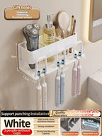 Toothbrush Holder Toothpaste Holder Electric Toothbrush Holder Space Aluminum Punch-Free Toilet Bathroom Shelf Rack