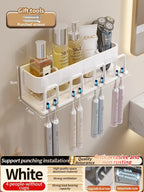 Toothbrush Holder Toothpaste Holder Electric Toothbrush Holder Space Aluminum Punch-Free Toilet Bathroom Shelf Rack
